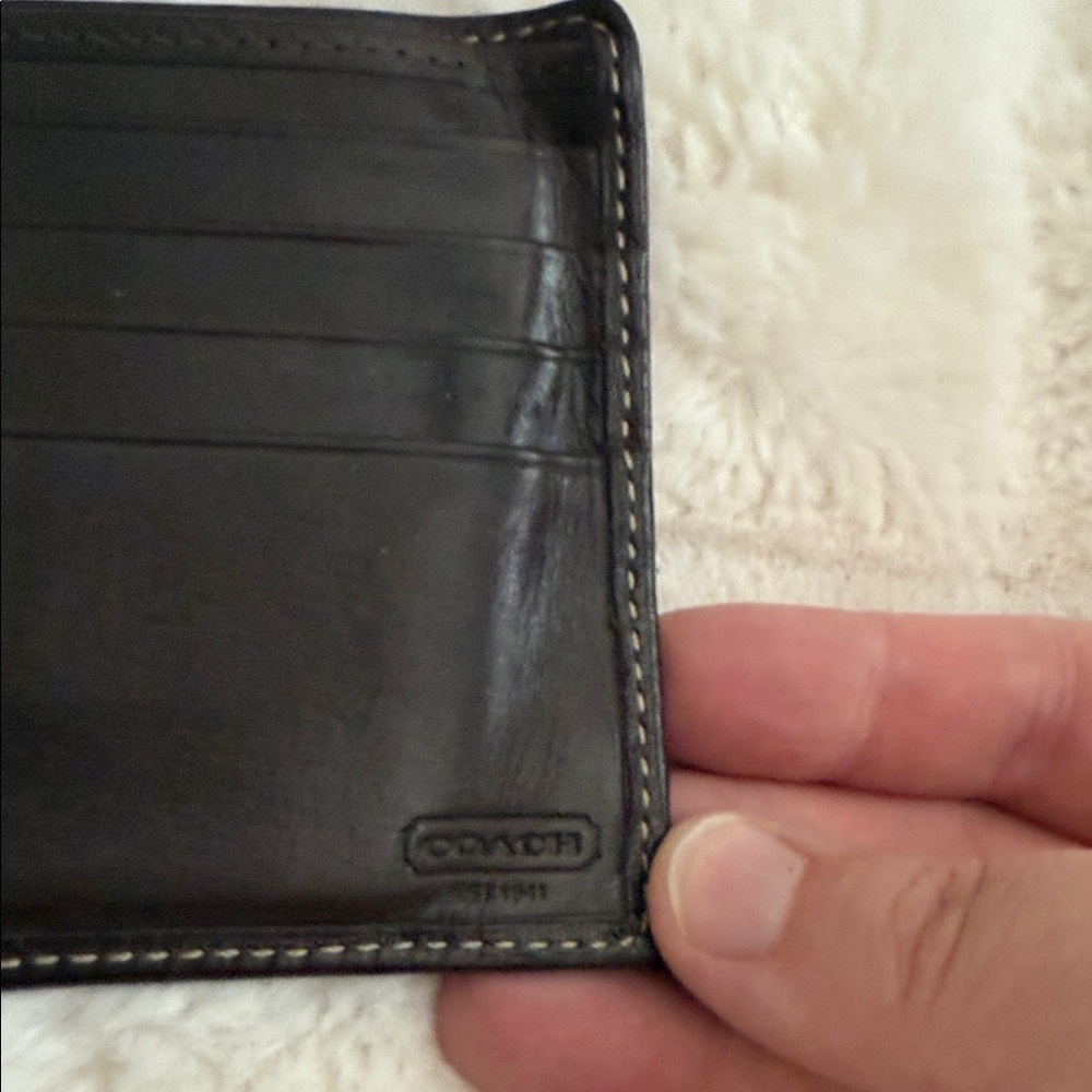 Coach Men's Tan and Navy Wallet - Picture 5 of 5